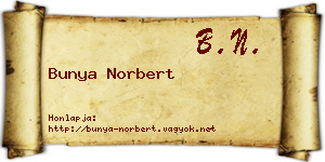 Bunya Norbert névjegykártya